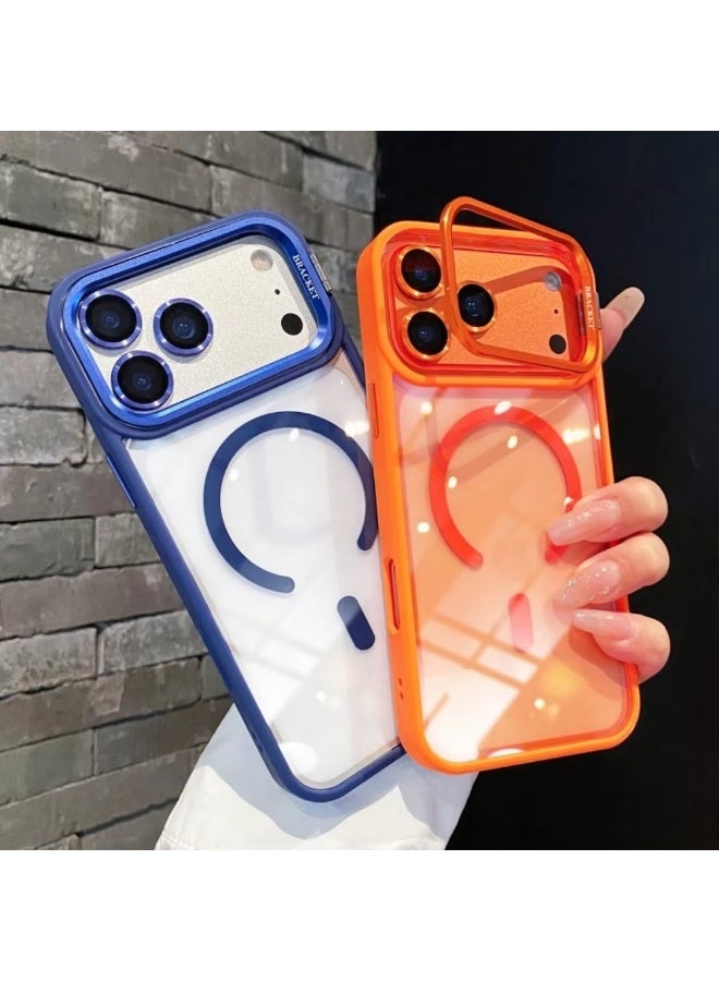 جراب شفاف مزود بحامل كاميرا مدمج قابل للتعديل لهاتف iPhone 17 Pro Max، جراب مغناطيسي شفاف مزود بعدسة كاميرا لهاتف iPhone 17 Pro Max - Image 2